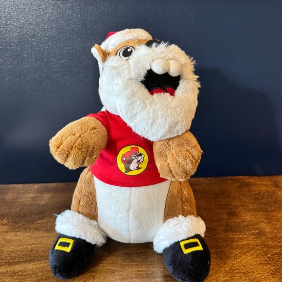 Buc-ees Beaver CHRISTMAS Plush SANTA CLAUS 11" Inch Bucees Beard Hat Shirt - Picture 3 of 12